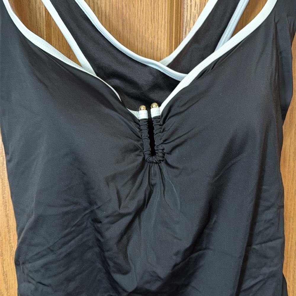 NWT Swimsuits For All 2pc Convertible Maillot Swimdress Plus Size 20 Black - Picture 9 of 10